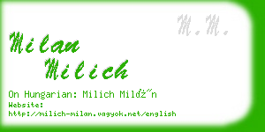 milan milich business card